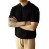 Men's Designer V-Neck Polo Shirt: Short-Sleeved, Loose Fit, Solid Color, Trendy Spring/Summer Fashion