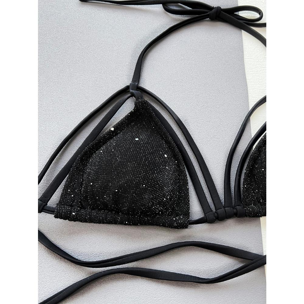 Swimwear  Single Bikini Solid Bikini Women's Split Swimwear Triangle Bikini