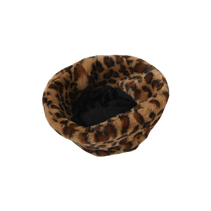 Winter Zebra Pattern Faux Fur Fluffy Bucket Hat Outdoor Women Keep Warm Fluffy Panama Cap Men Thickened Windproof Fisherman Caps
