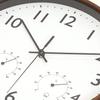 Fujiboeki Wall Clock Width 25.5 X Depth 4.3 X Height 25.5 Cm Brown Miel 28199 Small with Temperature and Hygrometer