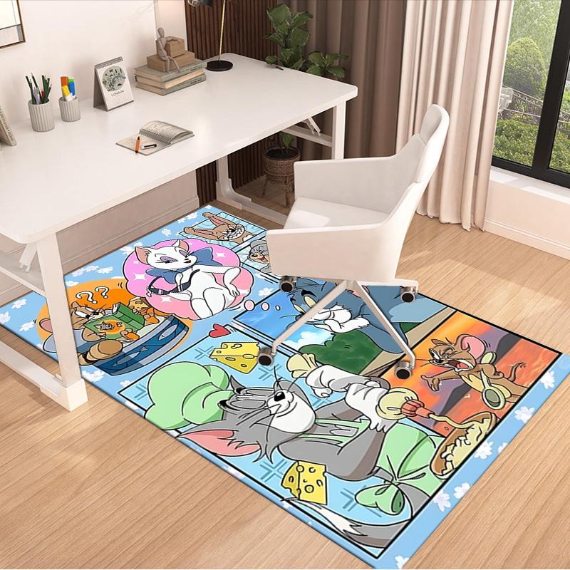 Tom Jerry'S Day Off Carpet For Playroom Bedroom Living Room Sofa Home Decorkids Game Area Rug Nonslip Floor Mat