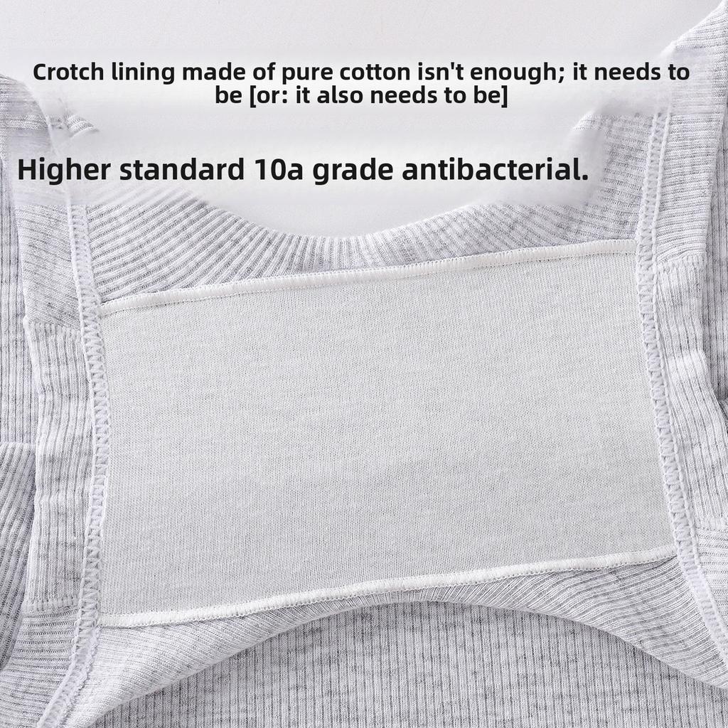 Women's Spring Summer 10A Antibacterial Thread Pure Cotton Anti Tarnished Non Curled High Waist Flat Angle Briefs