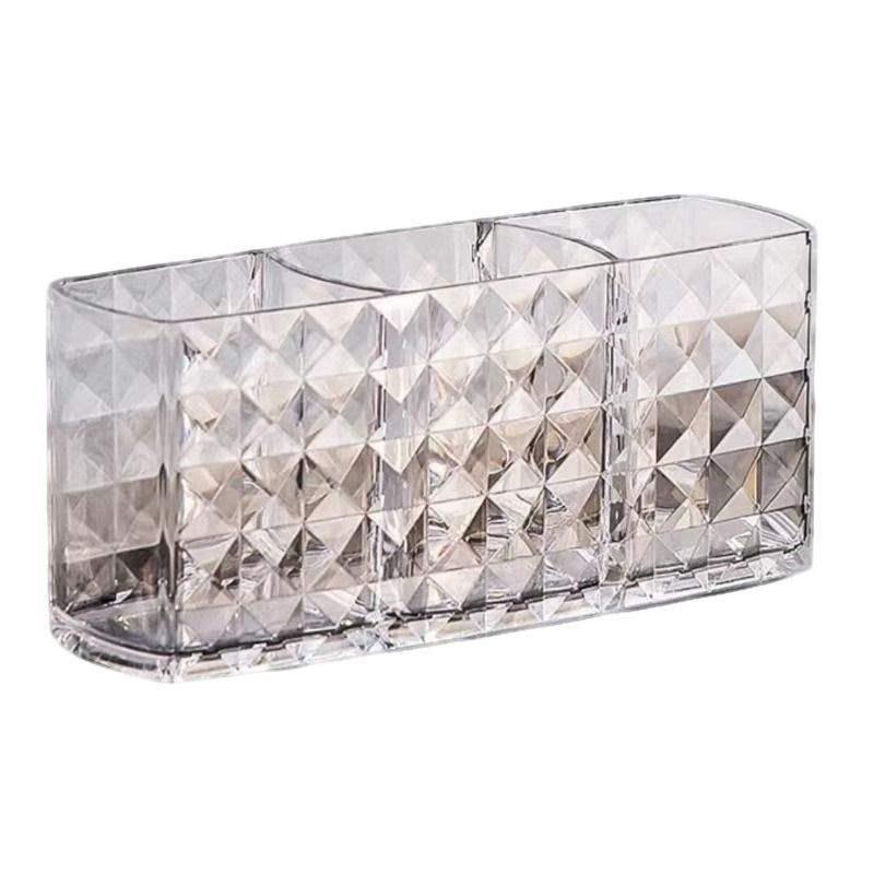 Transparent Multi-Compartment Acrylic Makeup & Pen Holder Box