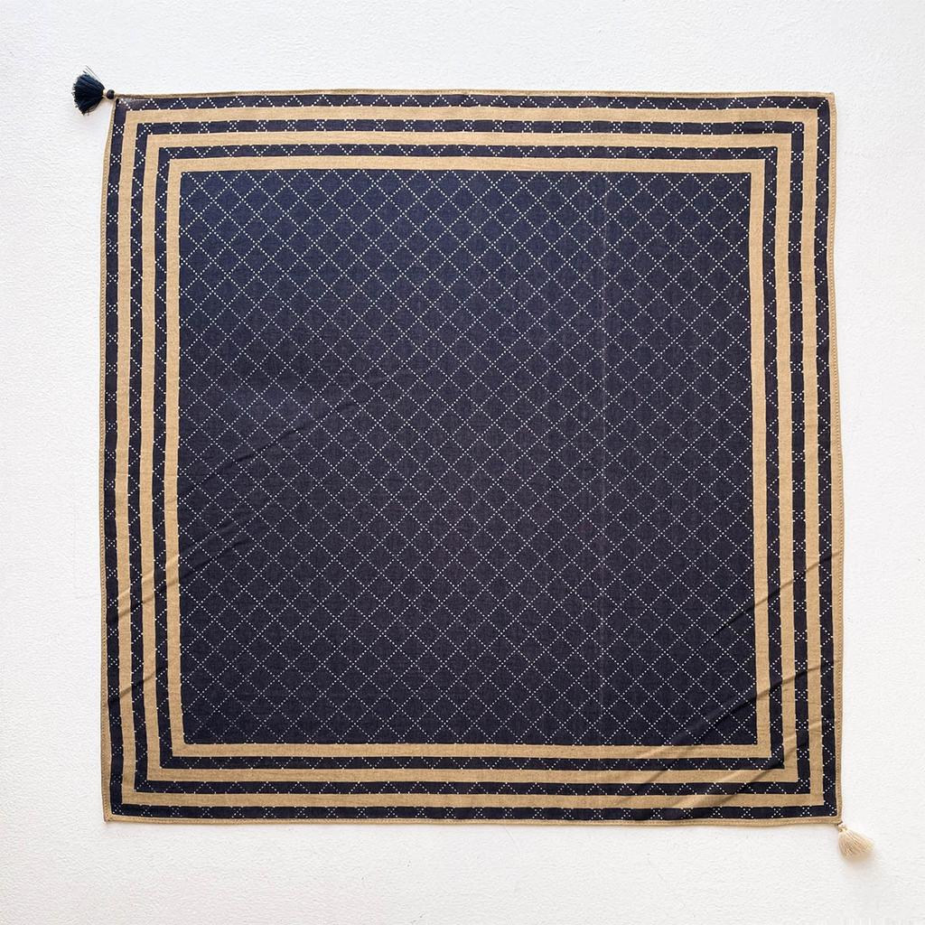 Spring and summer new rhombus plaid printed small scarf women's multi-functional decorative shawl versatile Maillard silk scarf
