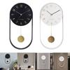 Nordic Wall Clock with Pendulum Iron Art Silent Non Ticking Wall Clocks for Office Living Room Wall Hanging Bedroom Decoration