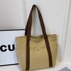 Korean Style Shopping Handbag Solid Color Cloth Shoulder Bag Portable Canvas Tote Bag  Students