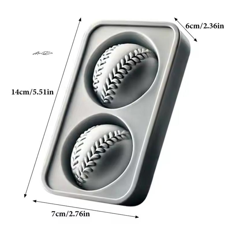 2/4 Grid Silicone Whiskey Ice Ball Maker Mold with Built-In Funnel 3D Baseball Shape Easy Fill And Release for Unique Ice Cubes