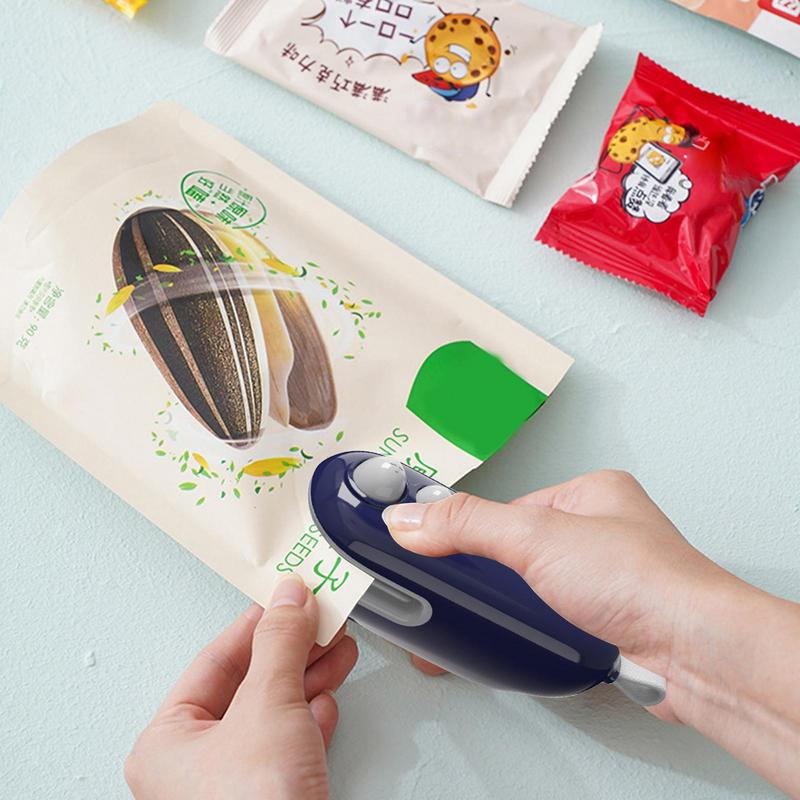 Bag Sealer Mini Plastic Bag Sealer 2 In1 Portable Packaging Thermal Sealing Machine Rechargeable Food Storage Plastic Bag Sealer