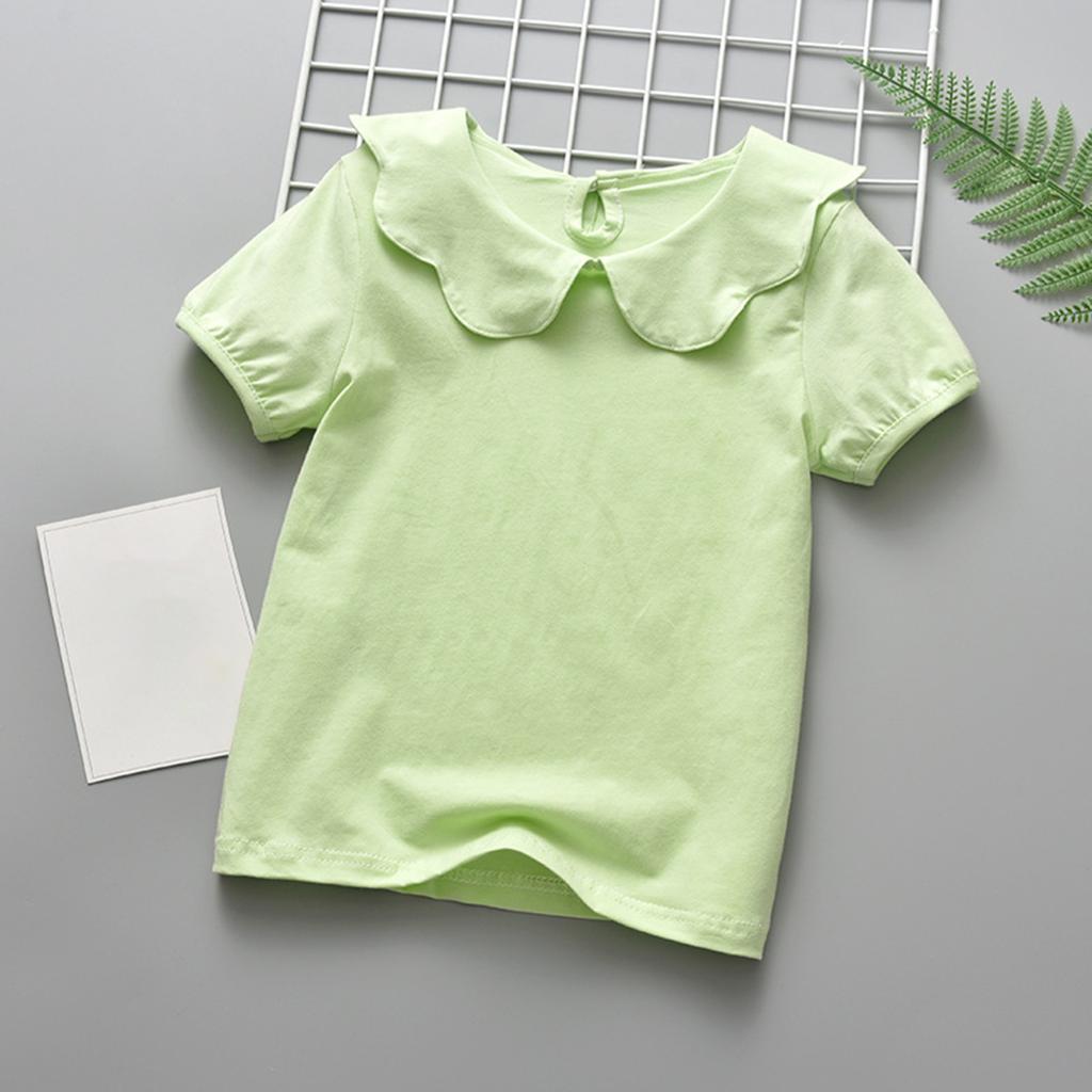 Dames T-shirt met Kraag en Korte Mouwen met Kantafwerking Casual Top