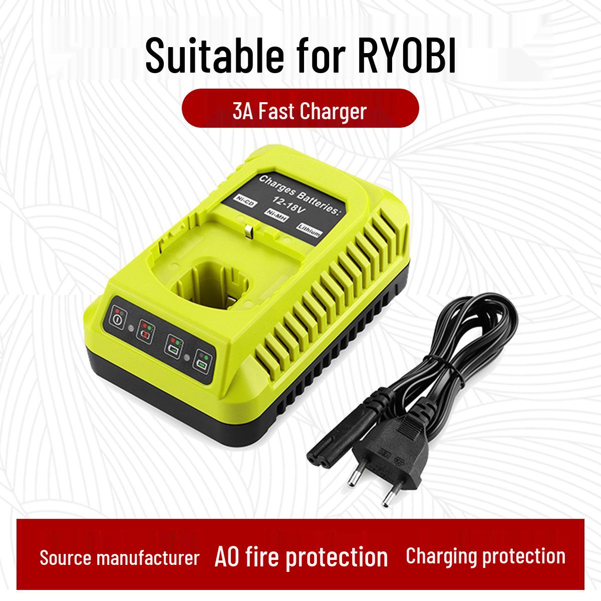 Compatible Charger for RYOBI 12V-18V Ni-Cd/Ni-MH/Lithium Batteries (Model P117) EU Plug - 2A