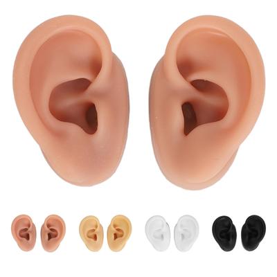 Modelo de Prática para Piercing de Orelha Flexível Conveniente Realista Silicone Orelha Modelo Multifuncional Portátil para Exibição de Joias de Orelha