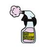 Custom Cartoon Sprayer Brooch: Alloy Medal with Drip Oil Finish and English Letter Design for Backpack Decoration