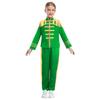 Kids 1960s British Star Costume Long Sleeve Gold Lace Decoration Fringe Rock Band Musician Shirt Pants Set
