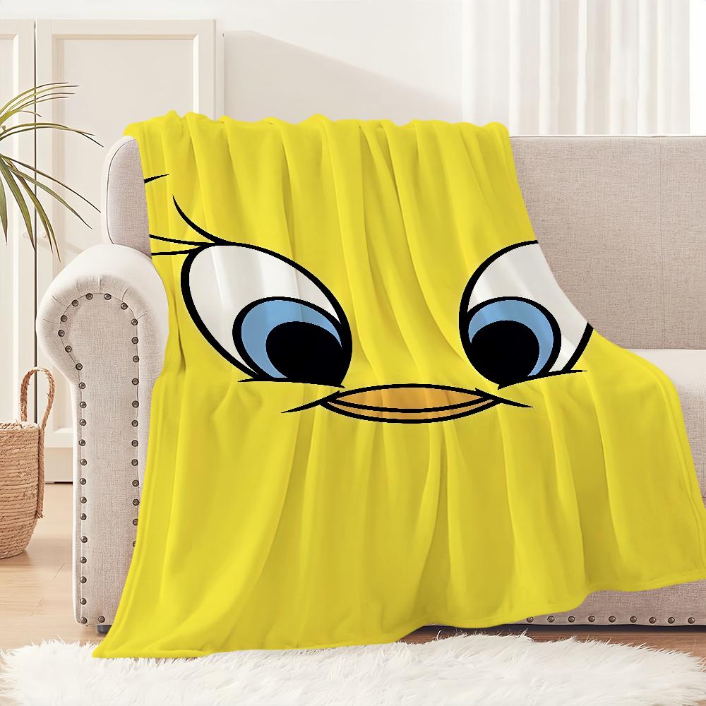 Cartoon Bird Cute T-Tweety Blanket Plush Nap Sofa rug for Living Room Warm Office Bedroom Birthday Home Travel Kid Gifts