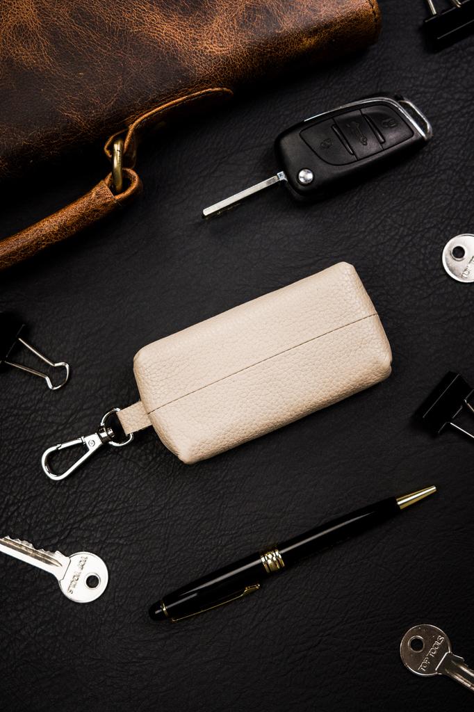 Leather Key Case SKL-001-NDM-5991 Beige