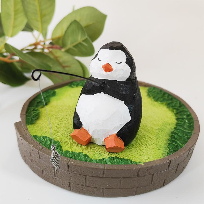 

Handcrafted Wooden Penguin Figurine - Creative Home Decor Gift
