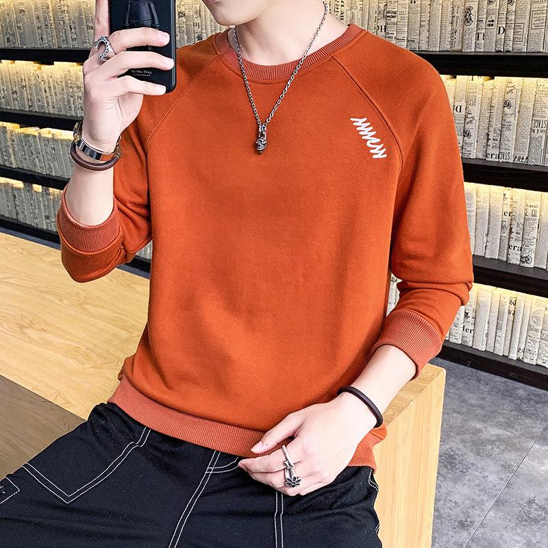 New Men's Korean Style Loose Teenager Student Jacket Casual Round Neck Comfortable Long Sleeve Pullover