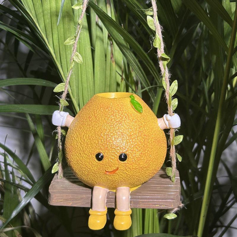 Resin Modern Minimalist Cartoon Pattern Cross-border New-style Cute Succulent Swing Flower Pot Craft Creative Home Decor Planter