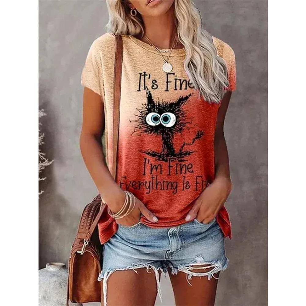 3D printed T-shirt for women's street wear summer T-shirt