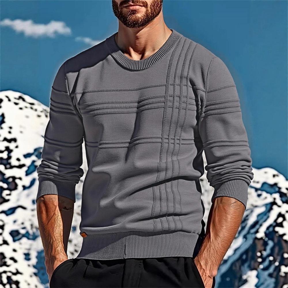 Long-sleeved Round-neck Pullover for Men In Autumn and Winter, Warm and Comfortable Solid-color Men's Sweater