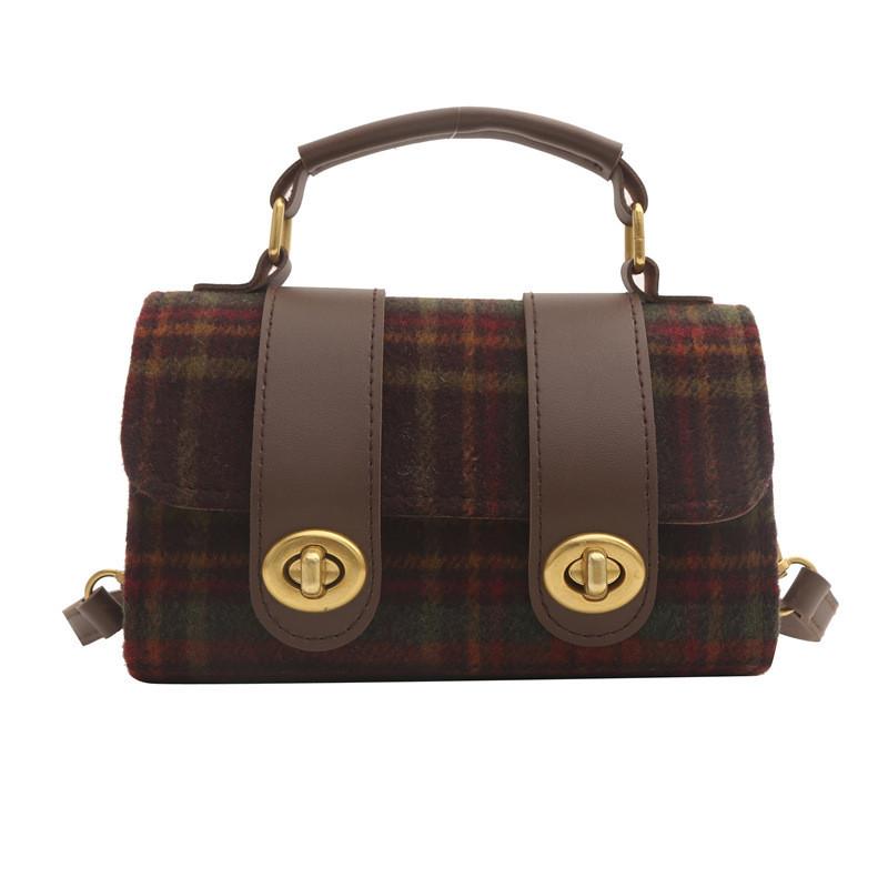 

Stylish 2024 Women s One Shoulder Bag Chic Color Block Cylindrical Design Casual Crossbody No Pendant Brown
