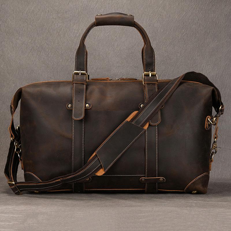Business Travel Bag Handbag Genuine Leather Male Duffle Bags Airplane Extra Large Luggage Bag On Flights Custom Men Gift Bag