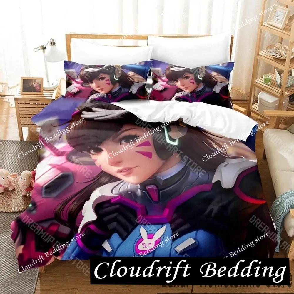 Dva Anime Overwatch Sengetøjssæt Enkelt Twin Fuld Queen King Størrelse Sengesæt Aldult Børneværelsessæt Kanin Anime Lagen Sæt