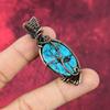 Tibetan Turquoise Pendant Copper Wire Wrapped Gemstone Pendant Handmade Designer Pendant Copper Wire Jewelry Brand New Pendant Gifts For Mom