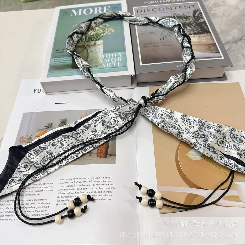 Bohemian Ethnic Silk Scarf Belt for Women - Decorative Waist Chain Accessory