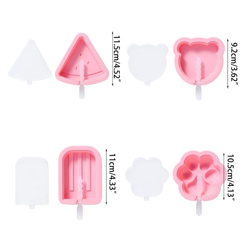Silicone Popsicle-Molds Reusable Ice Pop-Moulds Watermelon Cat-Claw Bear Shape Mold for Children DIY Ice Popsicle-Mold