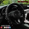 PU Leather Embossed with Diamonds, Blingbling. Car Rimless Steering Wheel Cover for Interior Decoration. Suitable for All Season