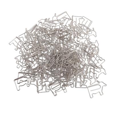 100PCS Silver Cow Shaped Paper Clips with Storage Box Iron Wire Paper Clips Bookmark  Office Home
