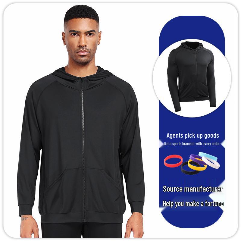 Men's Quick-Dry Sports Hoodie Jacket for Basketball, Running, Fitness - B5901