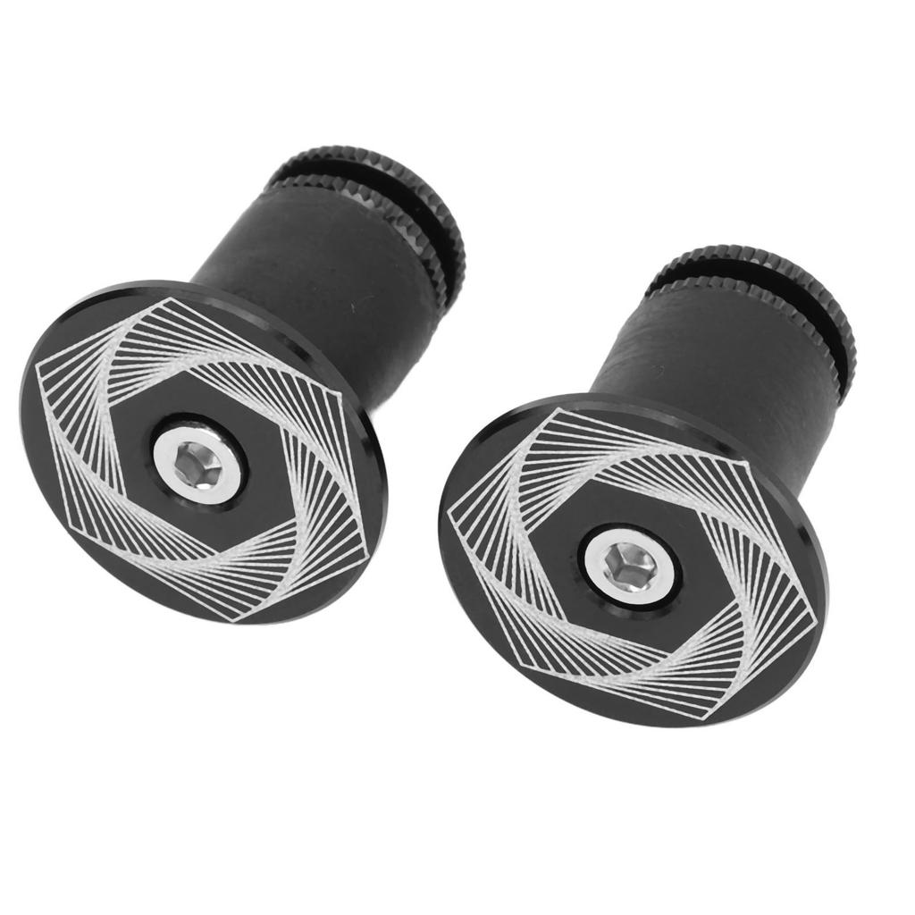 2PCS Bike Handlebar Plugs Aluminum Alloy Silicone Expanding Locking Bar End Caps Replacement for Mountain Road Bikes