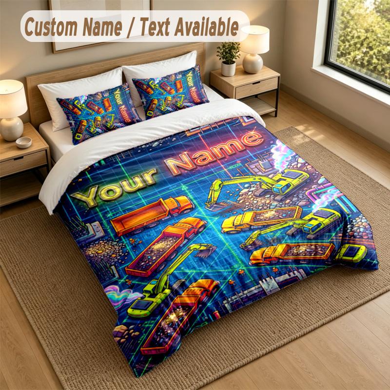 Set Biancheria da Letto 3 Pezzi Tema Viaggio Avventuroso Testo e Nome Personalizzati 1 Lenzuolo 2 Federe Biancheria da Letto per la Casa 1 pezzo