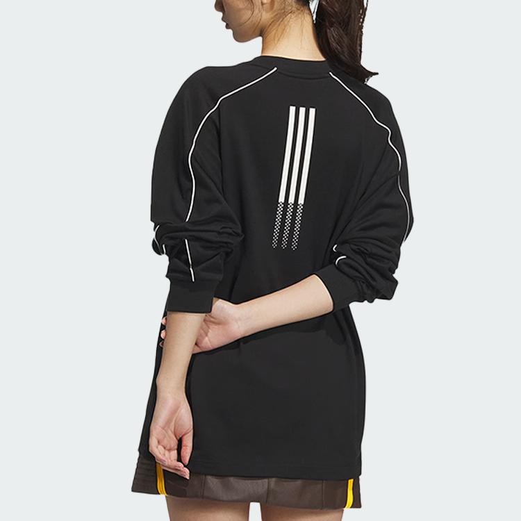 Adidas Originals Ss25 Rundhals Locker Geschnitten Langarm T-Shirt Unisex Oberteile Schwarz JM8037