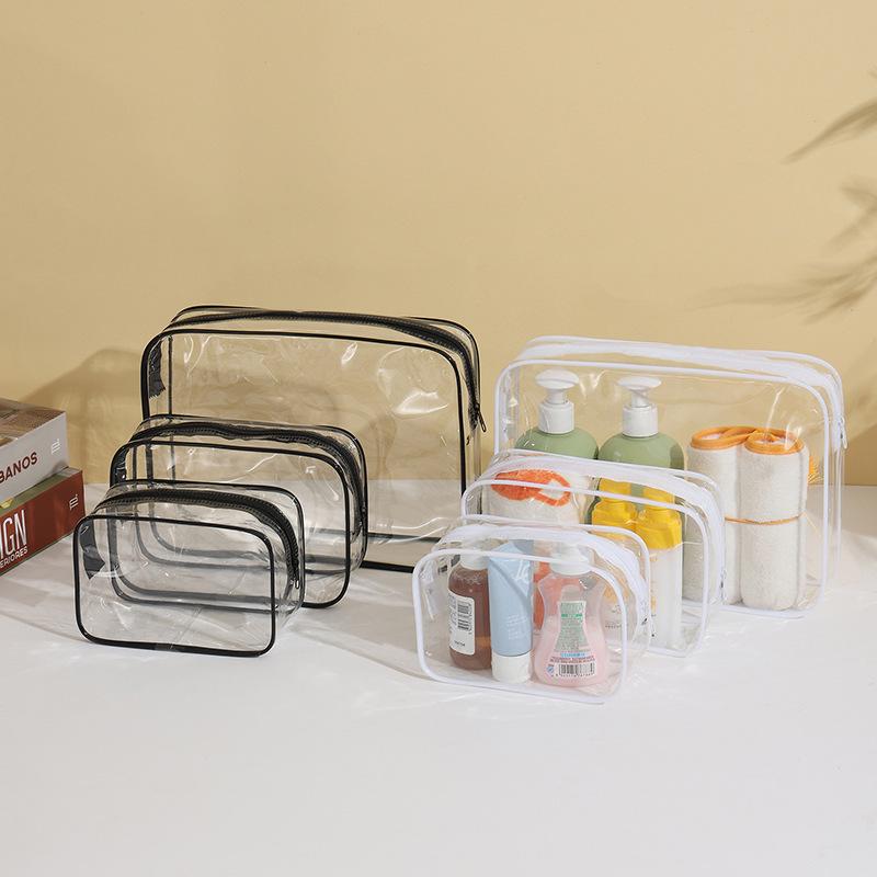 Large Capacity Transparent PVC Makeup & Toiletry Bag for Convenient Travel