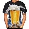 Summer Hot Selling Creative Beer Pattern 3D Printing Cool Fashion Personalized Fun T-shirt
