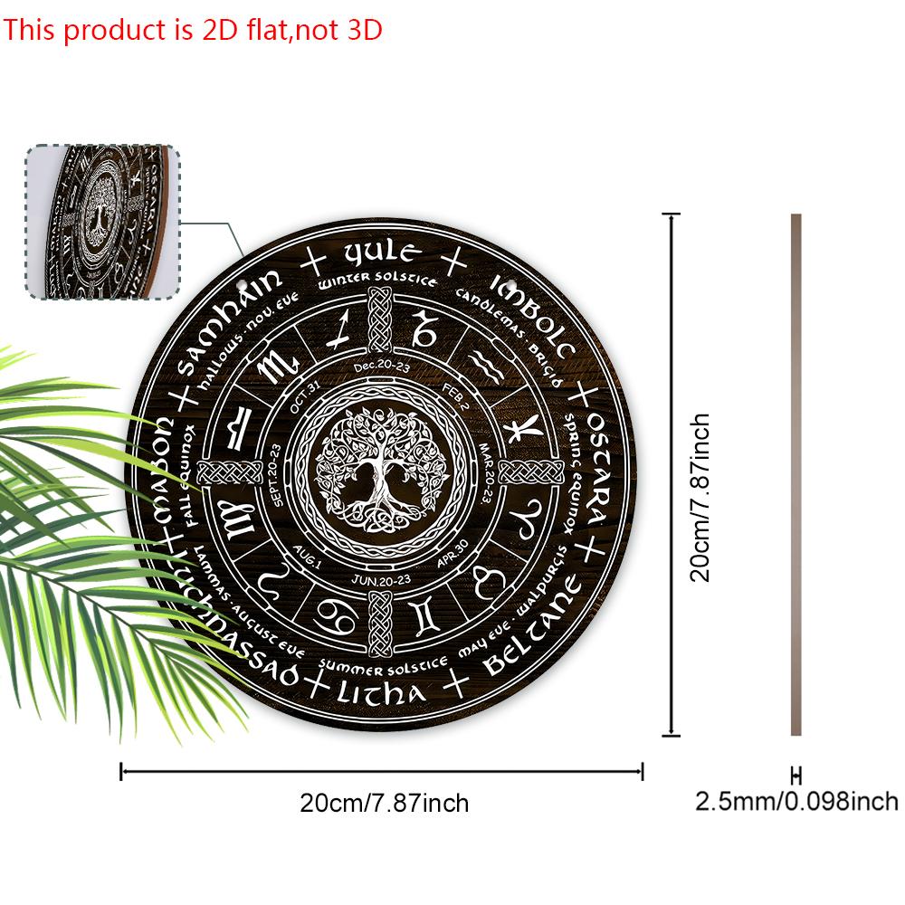 Baum des Lebens Rad des Jahres Holzschild, Sabbate Heiden Hexenschild, Wicca Feiertage Wicca Kalender Yule Altar Himmelszeichen, Halloween, Weihnachtsdeko