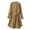 Vestido de color sólido moderno y elegante con cuello de solapa y cinturón para mujer