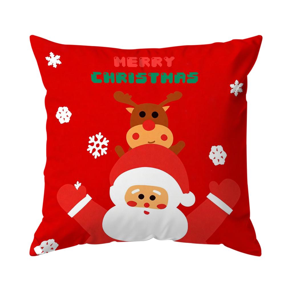 Red Christmas Theme Pillowcase Bedroom Sofa Cushion Cover 100% Polyester Living Room Soft Cushion Pillowcase Home Decor
