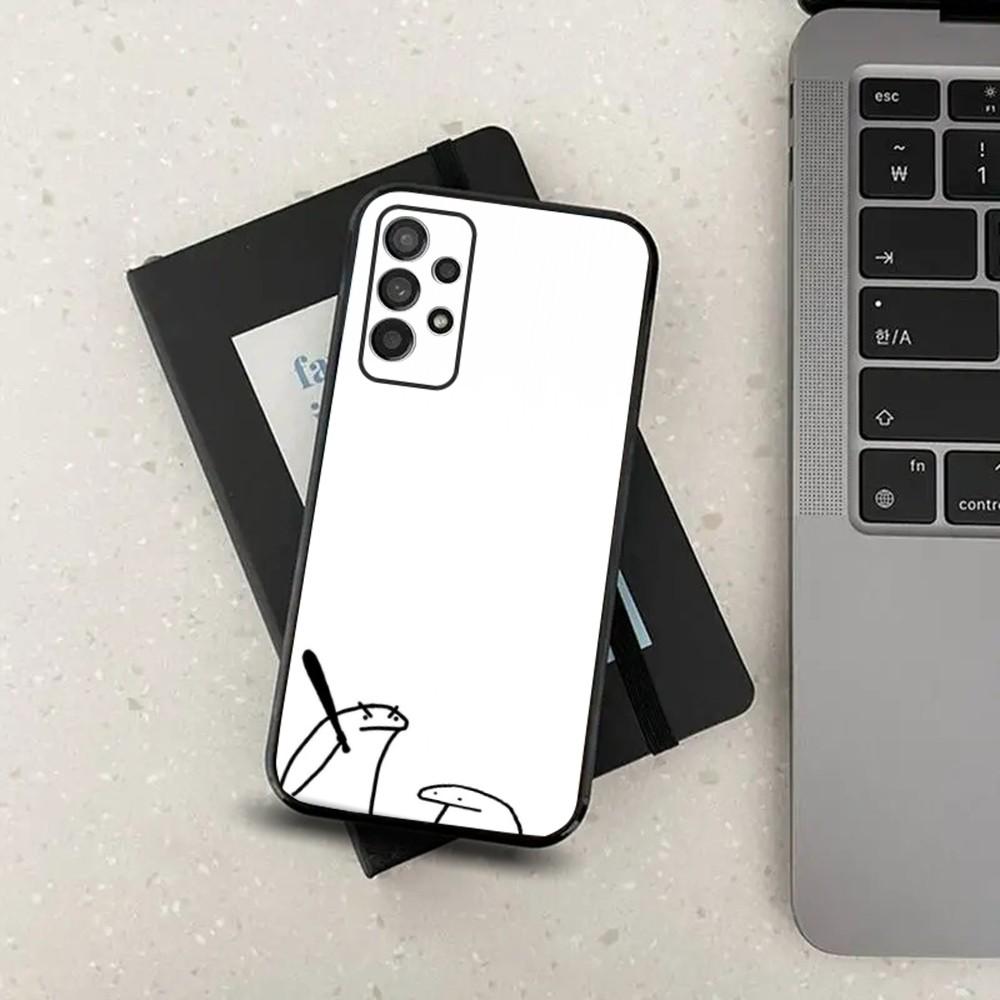 F-Flork Cute Funny Meme Phone Case For Samsung Galaxy A13,A21s,A22,A31,A32,A52,A53,A71,A80,A91 Soft Black Cover