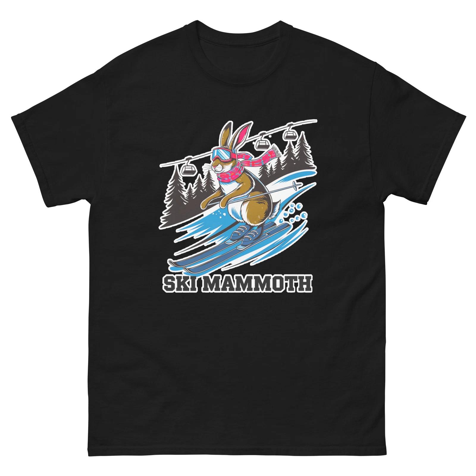 Ski Mammoth Snowshow Hare Skiing Skier Animal T-Shirt 3XL
