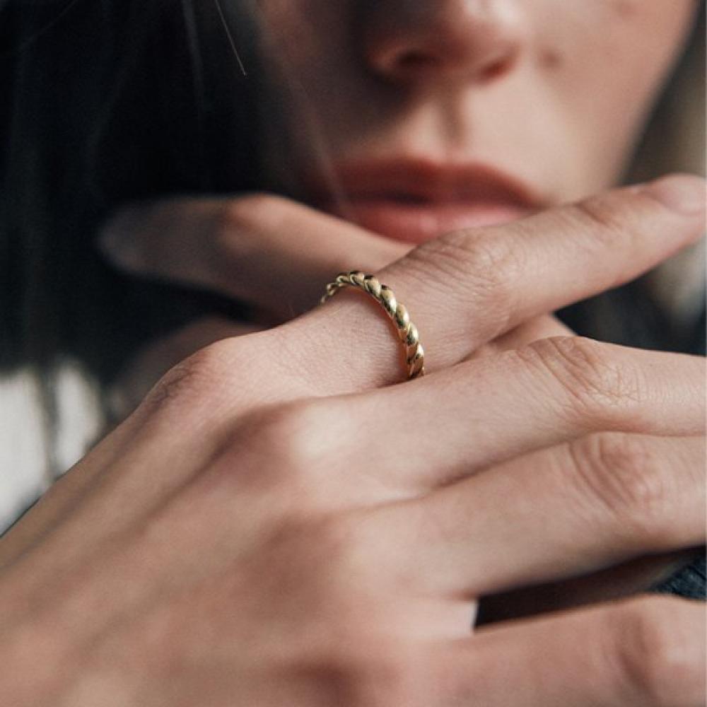 Cinq.Silver.213 925 Silver Thick Bout Ring  Gold 