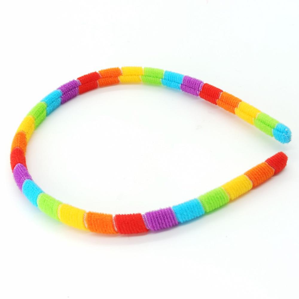 Rainbow Headbands For Women Cotton Party Cartoon Hair Hoop Anti-skid Satin Cute DIY Headwear Hair Accessories
