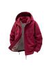 High-Quality Men's Hooded Workwear Jacket - Unisex Solid Color, Plus Velvet for Autumn & Winter