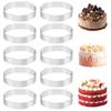 ABWR-10Pcs Circular Tart Rings With Holes Stainless Steel Fruit Pie Quiches Cake Mousse Mold Kitchen Baking Mould