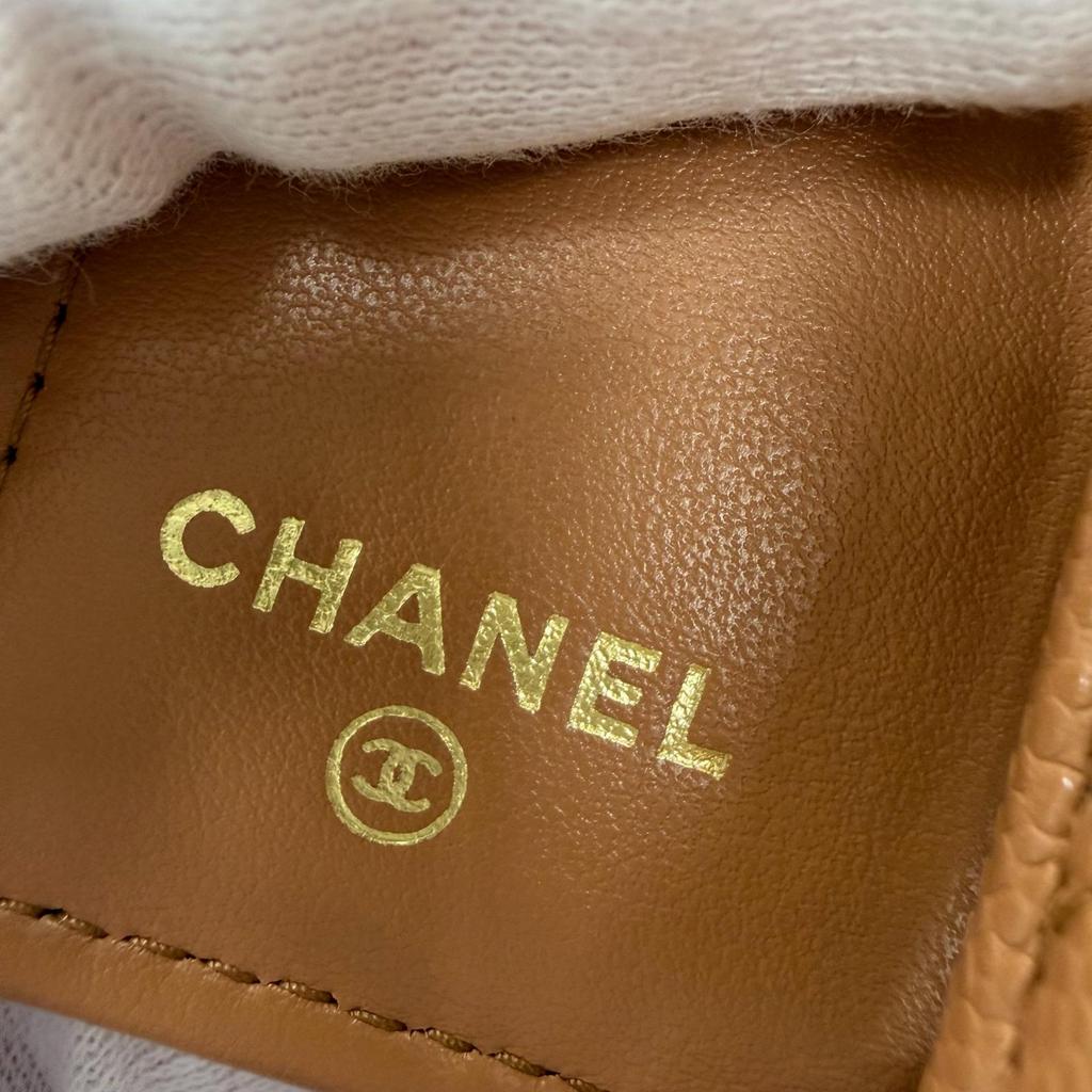 Pristine CHANEL Classic Small Flap Wallet COCO Mark Matrasse Brown AP0230 Used
