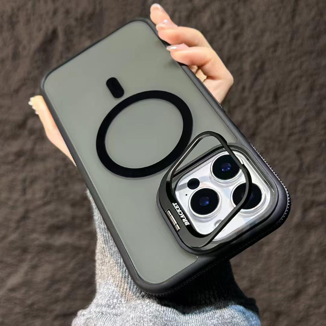 

iPhone 16 Pro Magnetic Lens Holder Case, Lidun Skin-Feel, Anti-Slip Frame, Apple 15 Hard Case iPhone 12