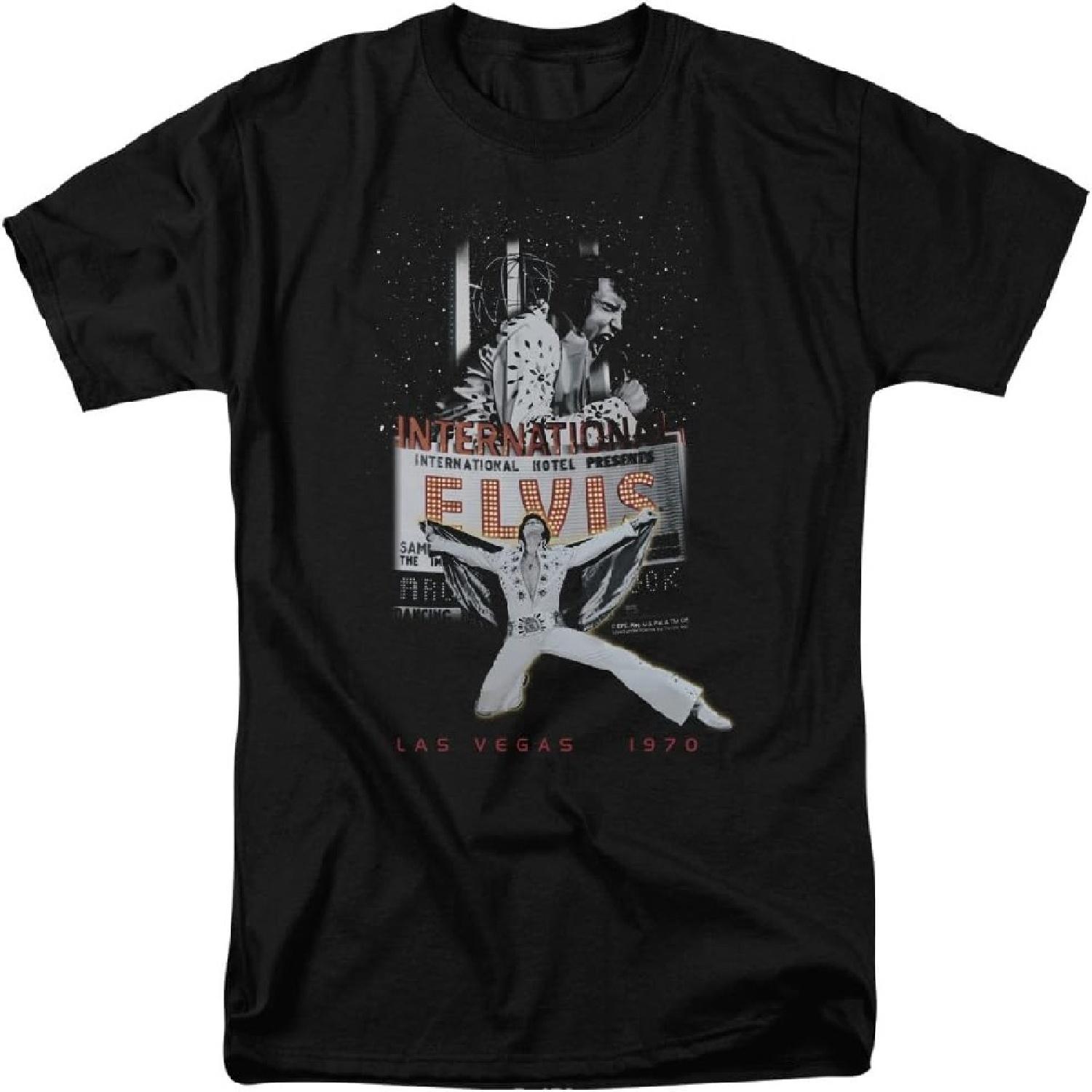 Elvis Presley T-Shirt Las Vegas 1970 Black Tee XXXXXL разноцветный